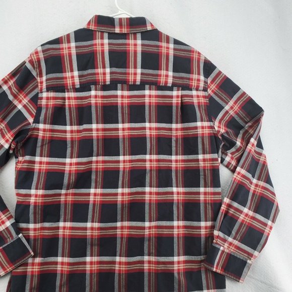Chaps Men's Long Sleeve Casual Button Up Plaid Fitted Chest Pockets Red Large - Picture 12 of 12